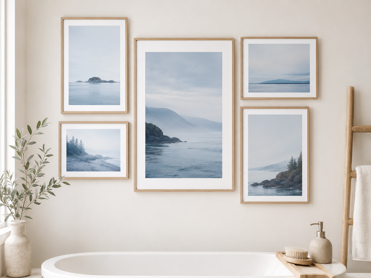 Coastal Calm — 5 prints gallery-wall set