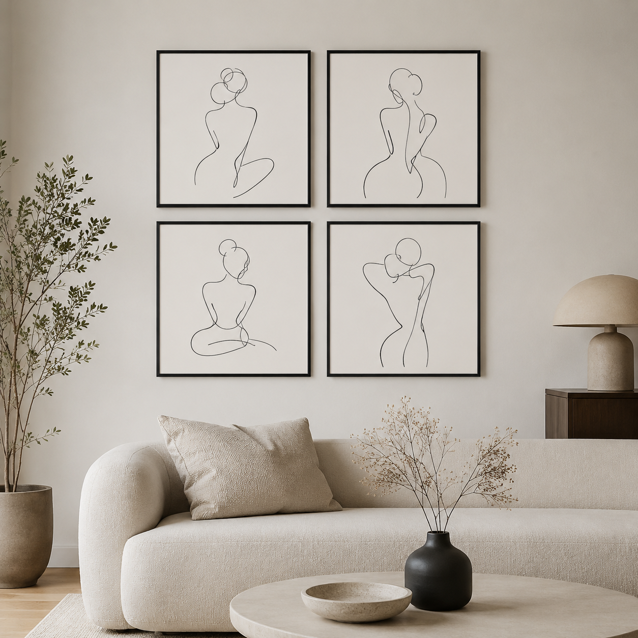 Mono Line Studio — 4 prints gallery-wall set