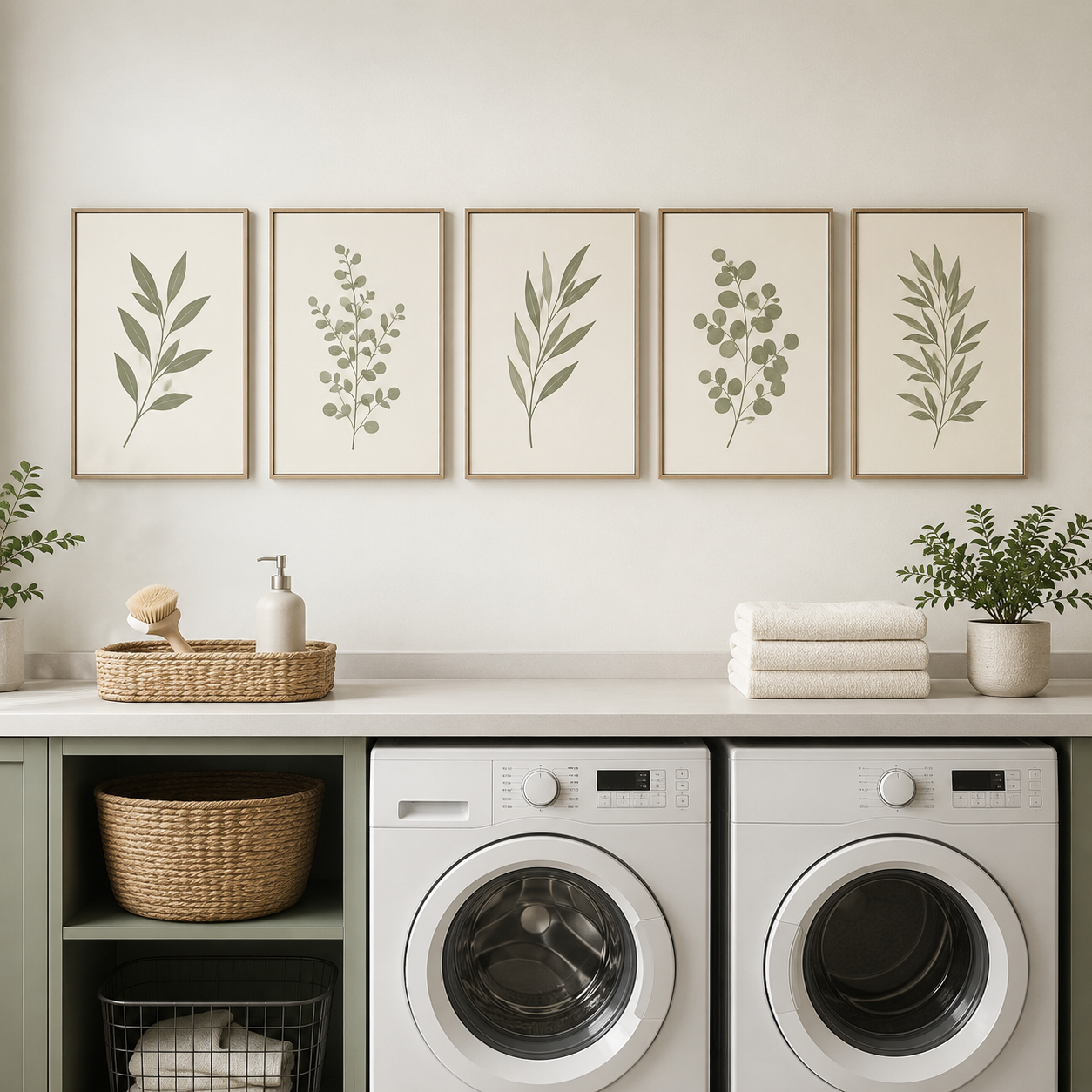 Monochrome Botanica — 5 prints gallery-wall set