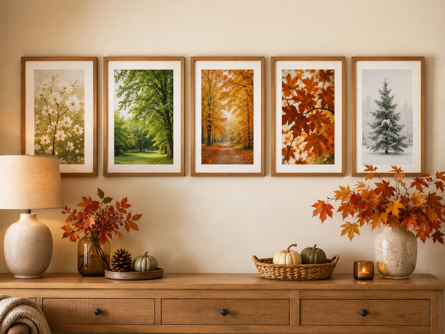 Seasonal Wall Refresh — 5 prints gallery-wall set